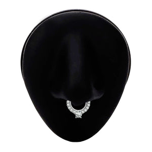 silver septum ring - tribal nose ring piercing, indian nose hoop - IndoLibas