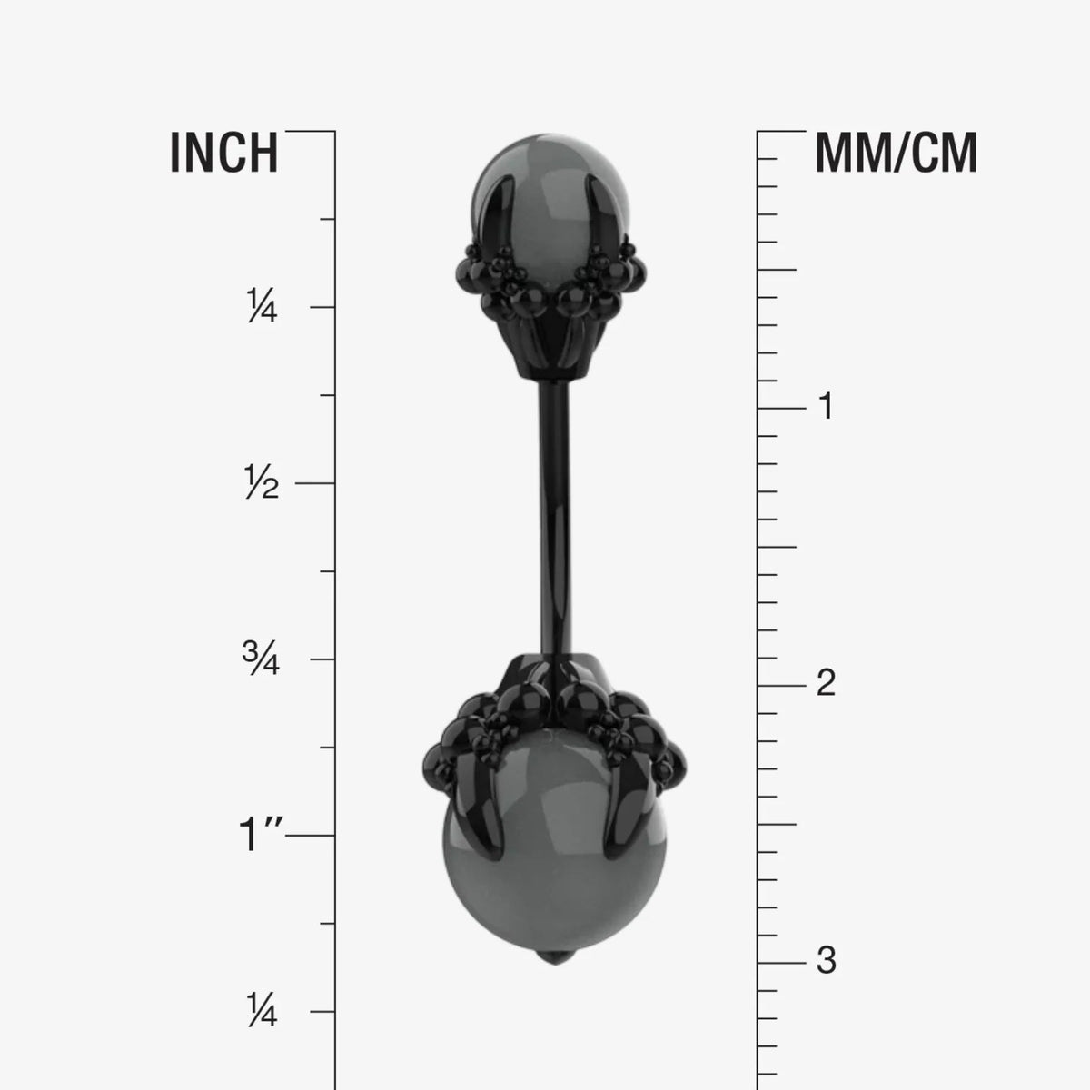 Gothic skull navel piercing jewellery with rounded grey accent