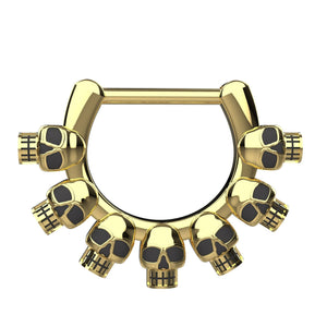 skull design septum ring gold septum piercing tribal jewellery - IndoLibas