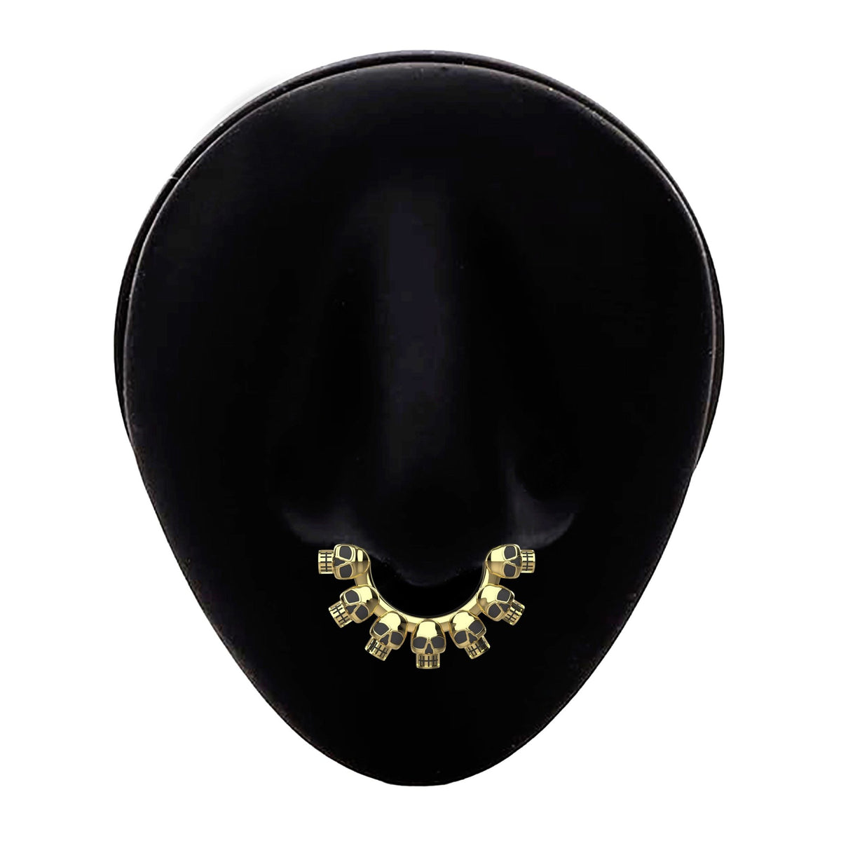 skull design septum ring gold septum piercing tribal jewellery - IndoLibas