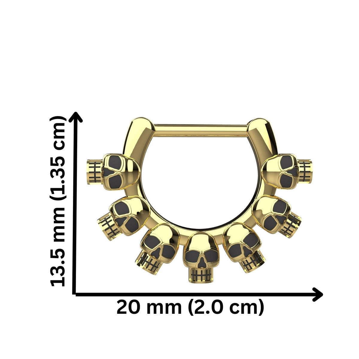skull design septum ring gold septum piercing tribal jewellery - IndoLibas