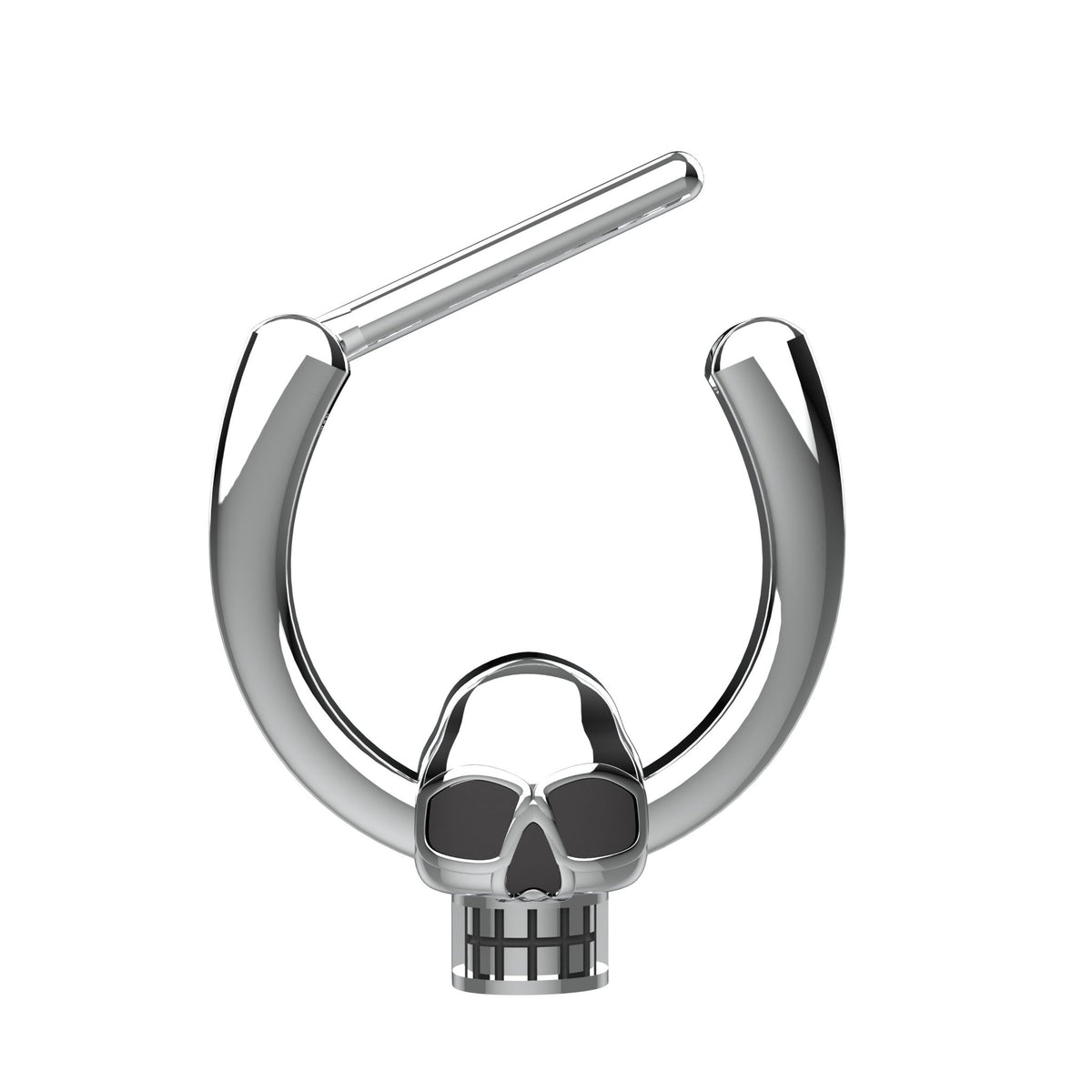 skull septum ring silver - tribal traditional indian nose jewellery - IndoLibas