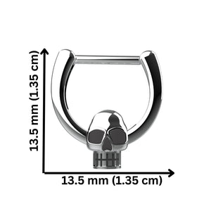 skull septum ring silver - tribal traditional indian nose jewellery - IndoLibas
