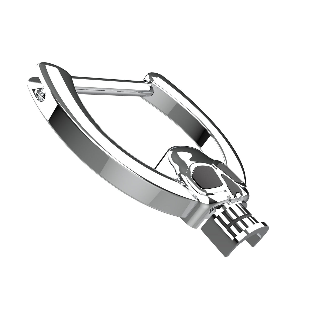 skull septum ring silver - tribal traditional indian nose jewellery - IndoLibas