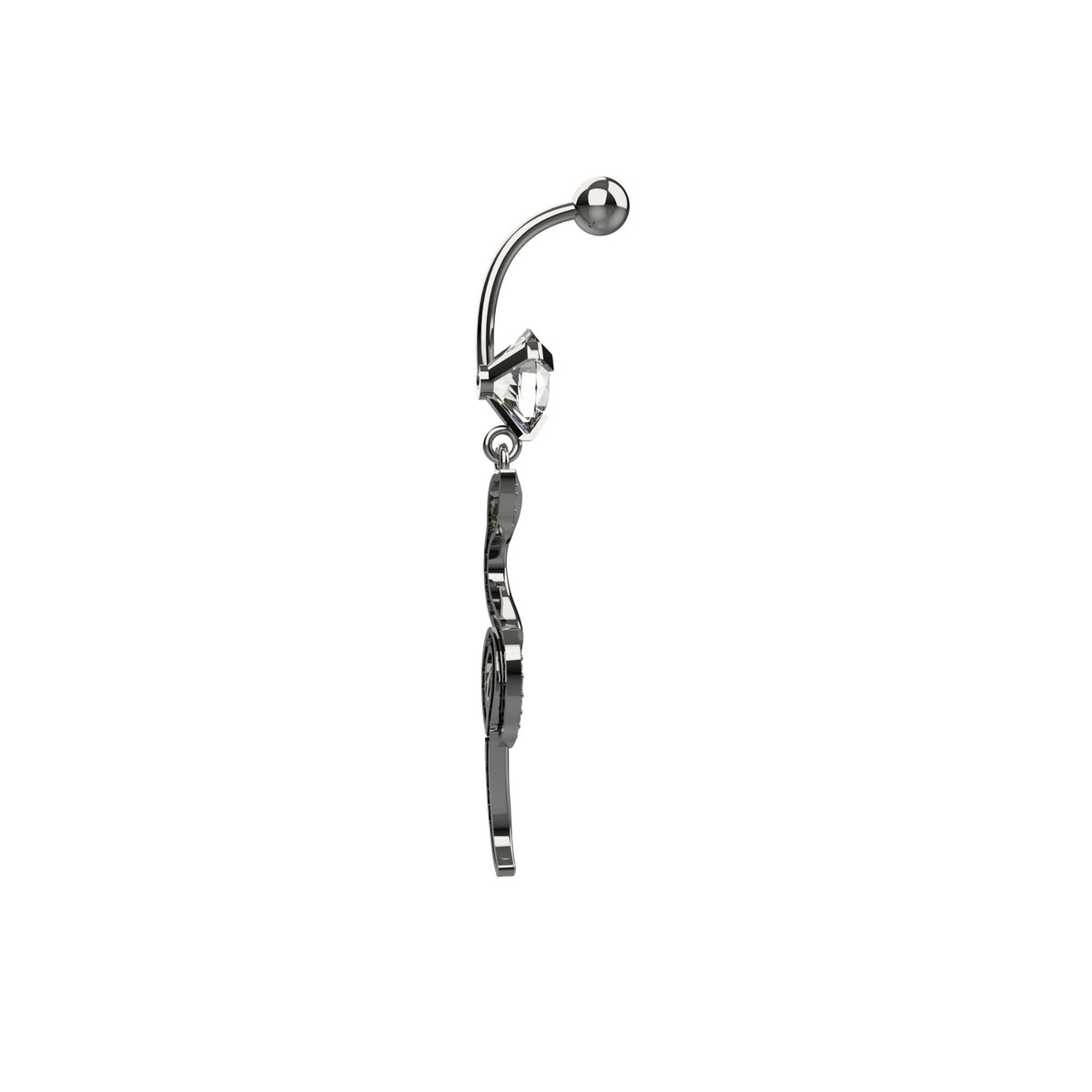 snake dangle belly button ring for women – 14g navel jewellery india - IndoLibas