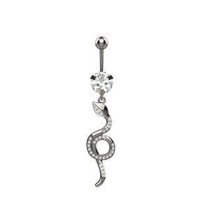 snake dangle belly button ring for women – 14g navel jewellery india - IndoLibas