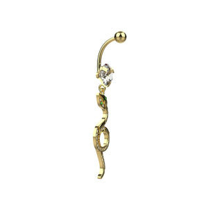 snake dangle belly button ring for women – 14g navel jewellery india - IndoLibas
