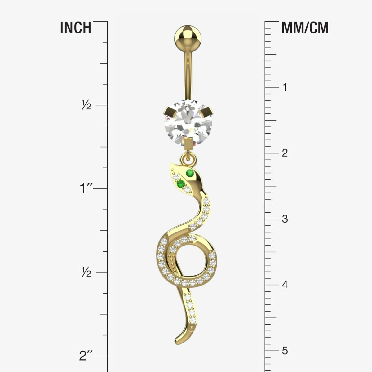 snake dangle belly button ring for women – 14g navel jewellery india - IndoLibas