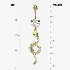 snake dangle belly button ring for women – 14g navel jewellery india - IndoLibas