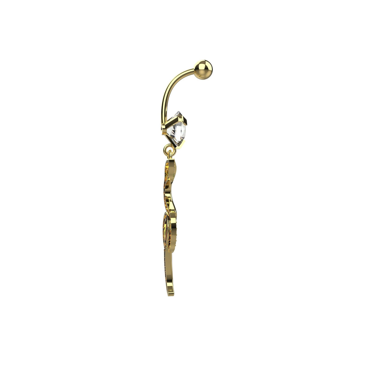 snake dangle belly button ring for women – 14g navel jewellery india - IndoLibas