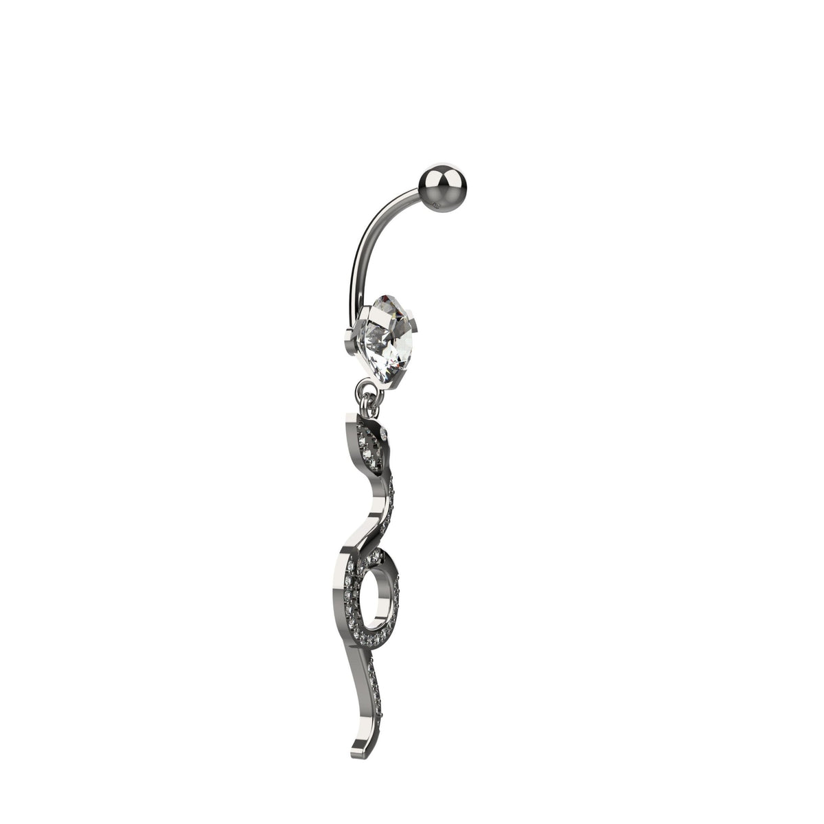 snake dangle belly button ring for women – 14g navel jewellery india - IndoLibas