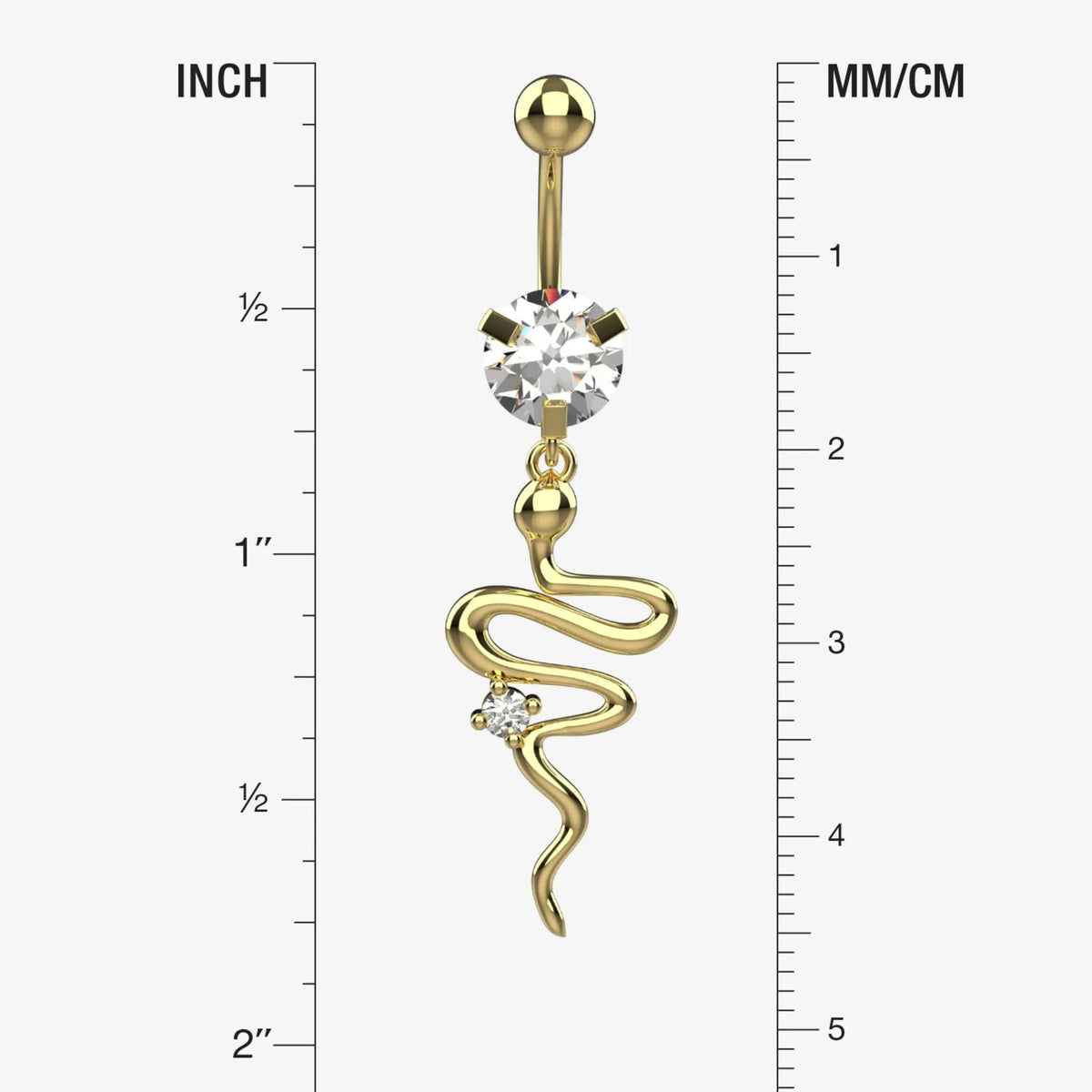 Sculpted snake charm with single small clear CZ crystal on head