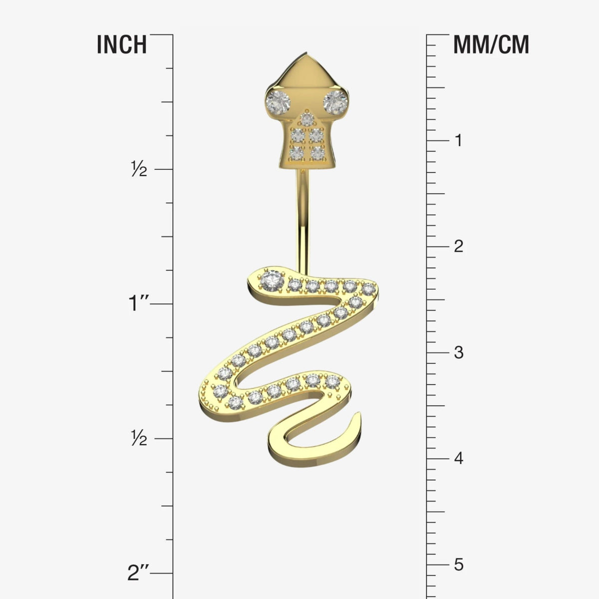 Snake Navel Ring - Gold Navel Body Piercing - IndoLibas