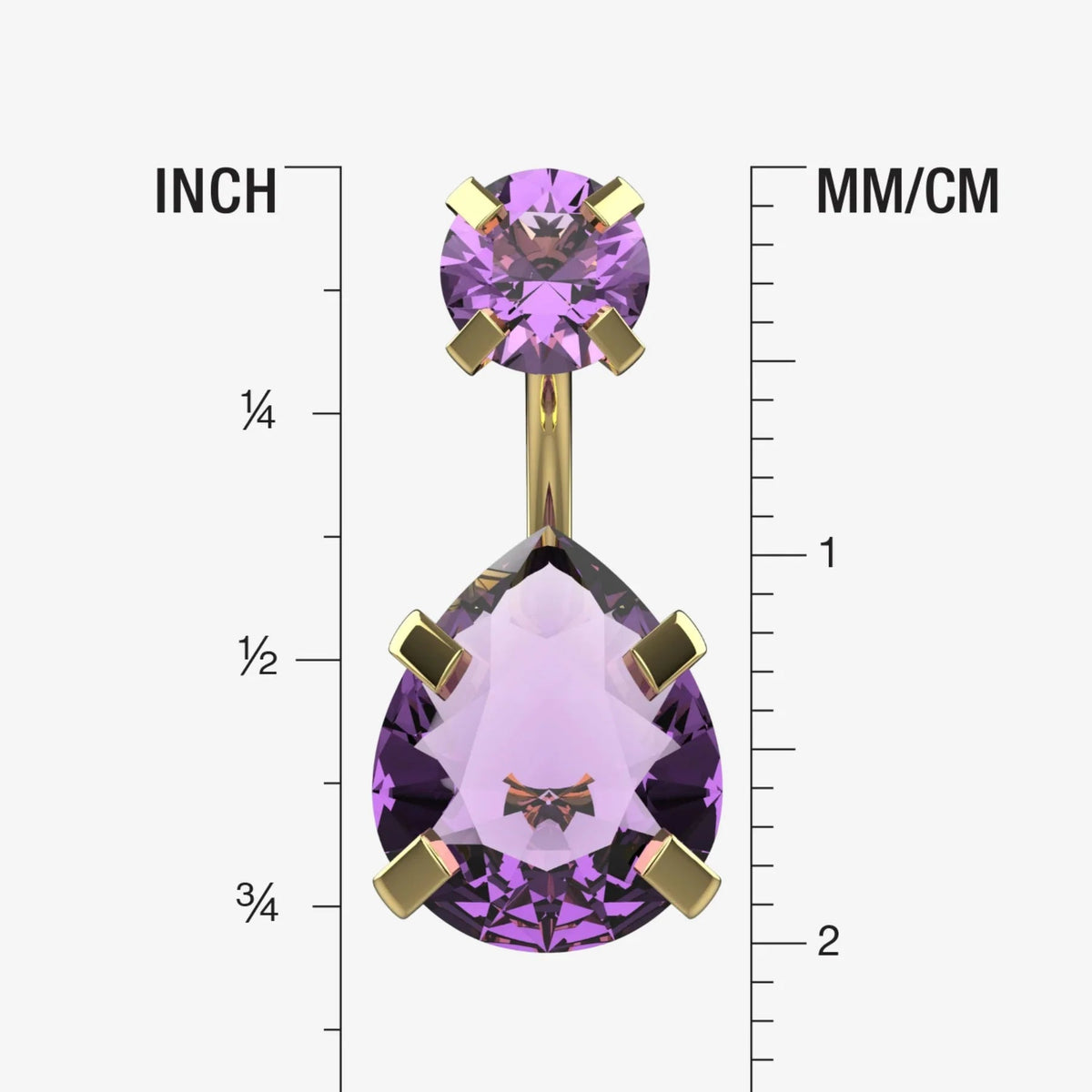 Stylish Belly Ring with Purple Stone - Belly Piercing Jewellery for Women - IndoLibas