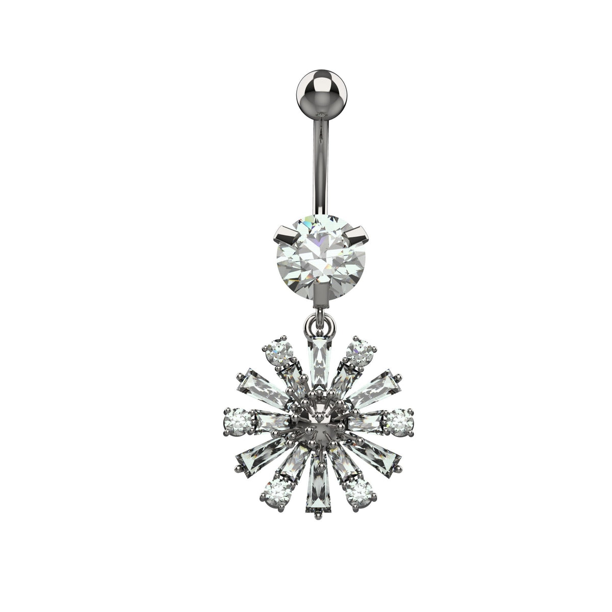 traditional belly ring silver - floral belly button ring for women - IndoLibas