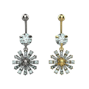 traditional belly ring silver - floral belly button ring for women - IndoLibas