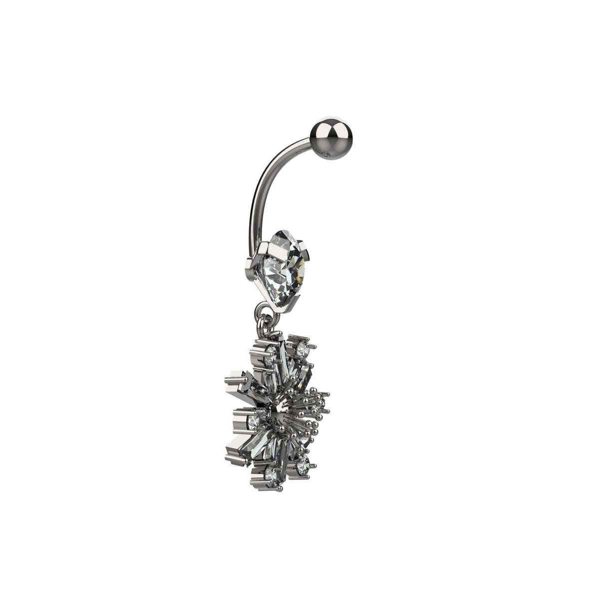 traditional belly ring silver - floral belly button ring for women - IndoLibas