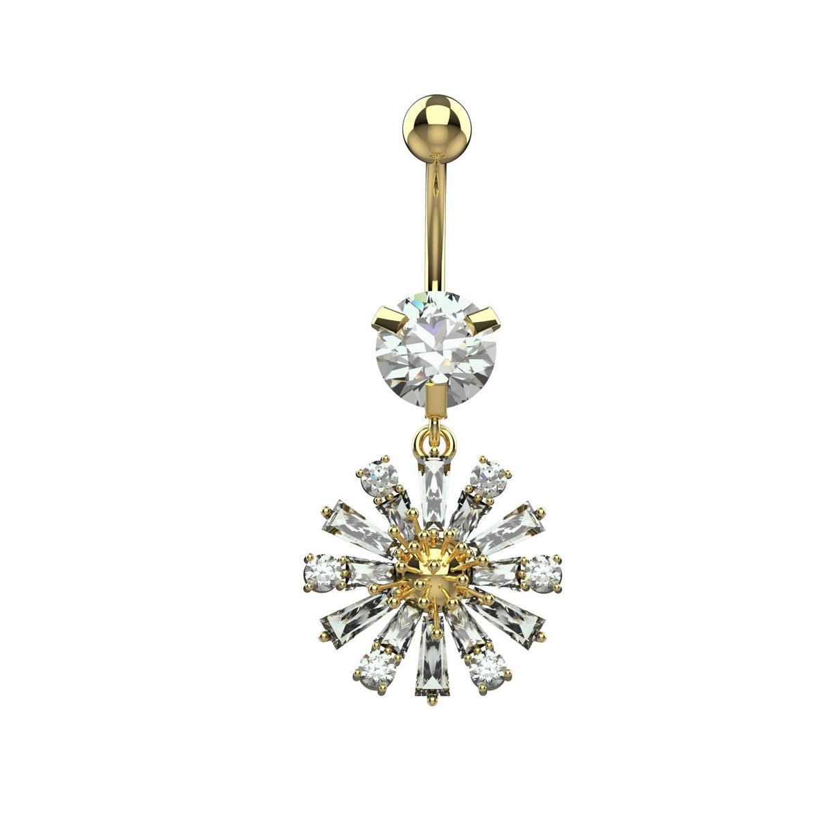 traditional belly ring silver - floral belly button ring for women - IndoLibas