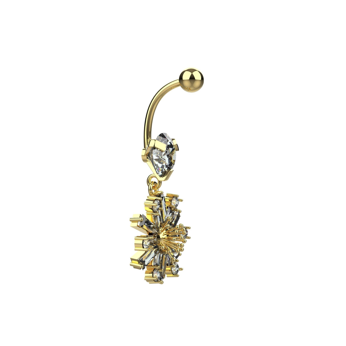 traditional belly ring silver - floral belly button ring for women - IndoLibas