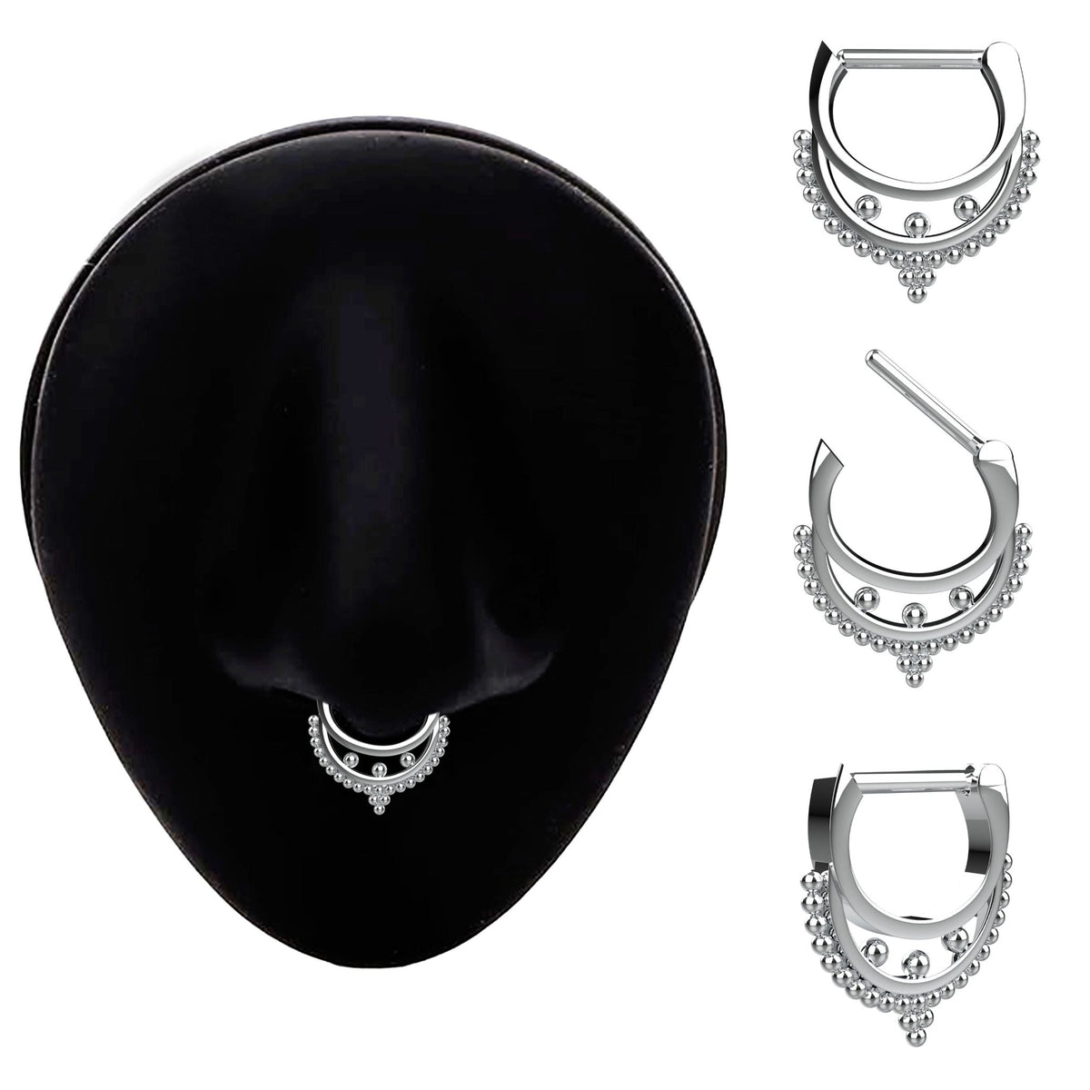 traditional septum ring - tribal nose ring, ethnic piercing jewellery - IndoLibas