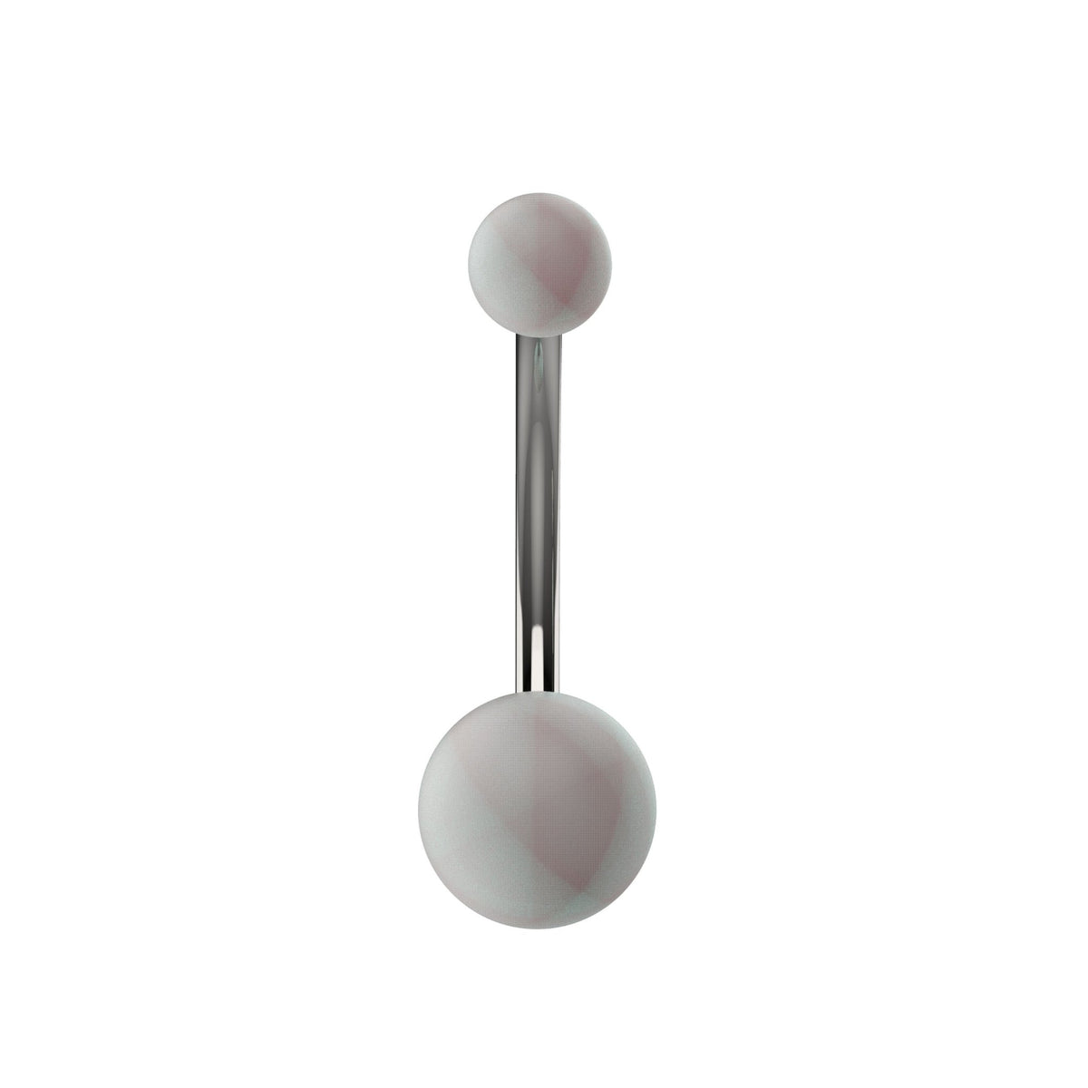 Larger matte white round bottom ball on belly button ring